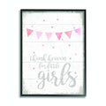Stupell Industries Thank Heaven Girls Pink Kids Word, Design by Artist Daphne Polselli Wall Art, 11 x 1.5 x 14, Black Framed