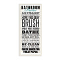 Stupell Home D  cor Bathroom Rules Typography Tall, White Bathroom Wall Plaque, 7 x 0.5 x 17, Proudly Made in USA