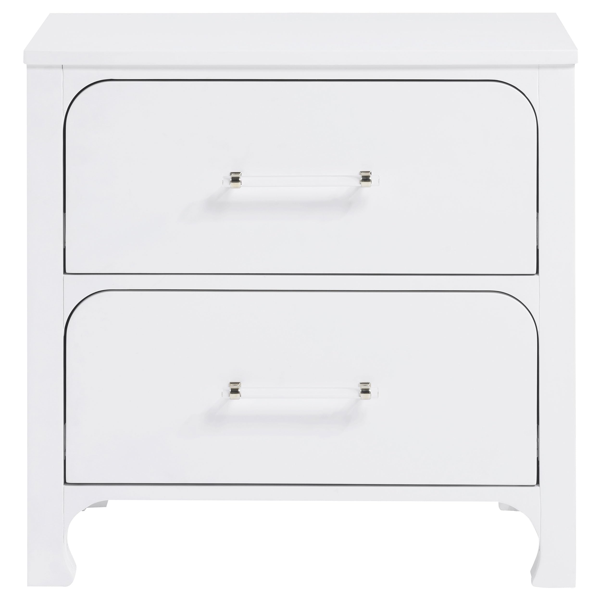 Coaster Home Furnishings Anastasia Contemporary Wood 2-Drawer Bedroom Nightstand Bedside Table Organizer Unit with USB Charging Outlet Pearl White 224752