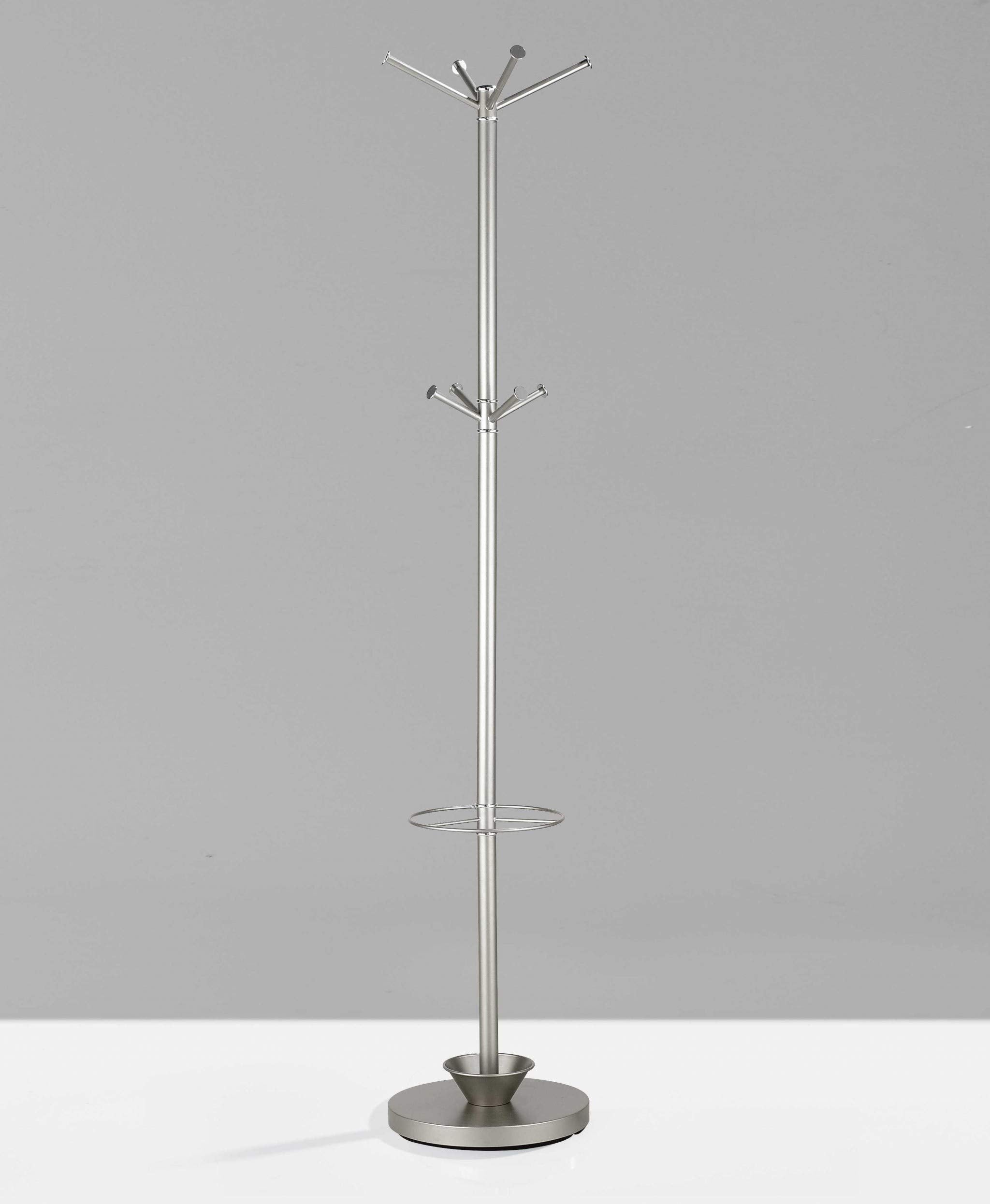 HomeRoots 14' X 70' Champagne Powder Coated Steel Umbrella Stand Coat Rack