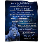 tgruihm Fleece Blanket for Nephew, Lion Design, Blue, 50"x 60"