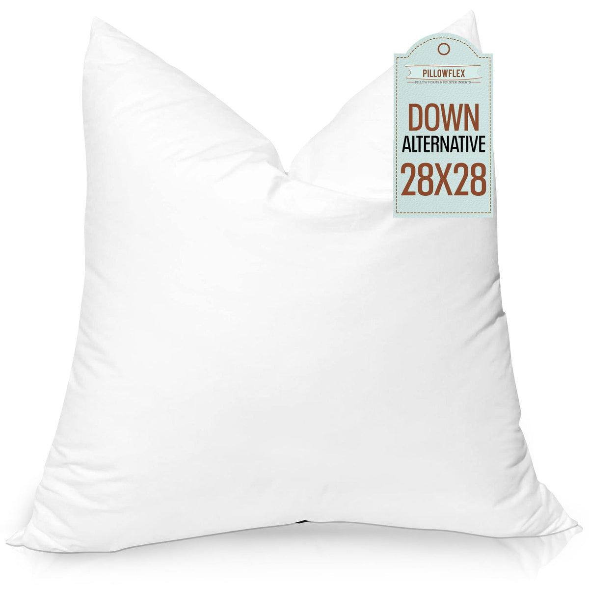 Pillowflex Synthetic Down Pillow Insert - 28X28 Down Alternative Pillow, Ultra Soft Large Square European Throw Pillow, Couch Eu