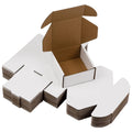 Sodissa 4X4X2 Inches Shipping Boxes Pack Of 25, White Corrugated Cardboard Boxes For Small Bussiness