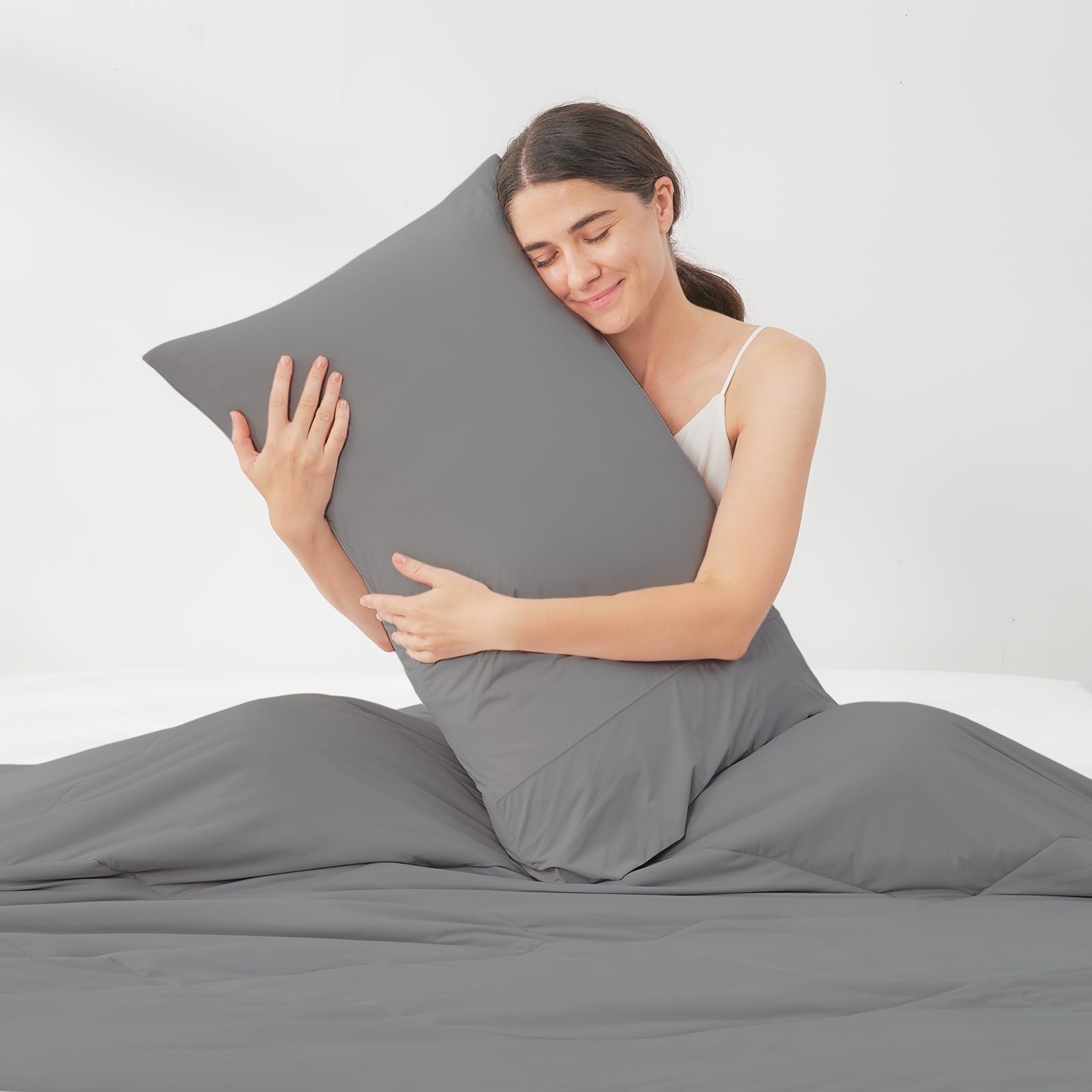 Cozy Bliss Cooling Pillow Cases for Hot Sleepers, Q-Max>0.4, King Size Set of 2, Soft & Silky Pillow Covers with Envelope Closur