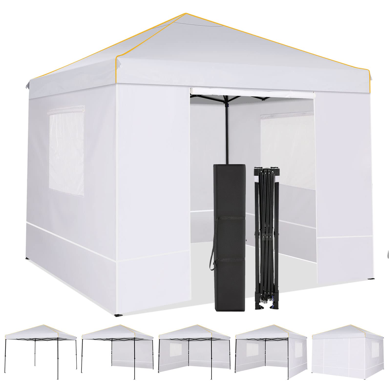 Alishebuy Easy Pop Up Canopy Tent With Sidewall,10X 10 Popup Tent For Parties,Commercial Instant Canopies With Heavy Duty Bag, W