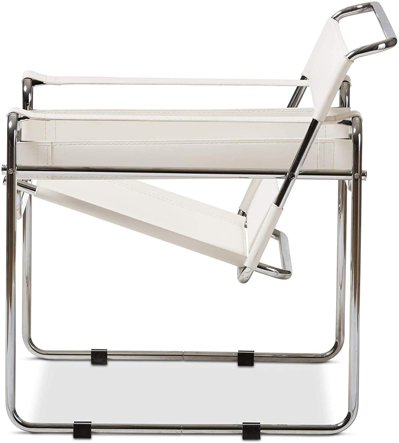 Baxton Studio Jericho Cream Leather Mid-Century Modern Accent Chair (Pack of 2)