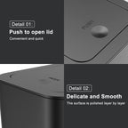 N. Netdot 3 Pack 10 Liter Small Trash Can With Lid, 2.6 Gallon,Garbage Can Slim Trash Bin Waste Basket For Bathroom,Kitchen,Bedr