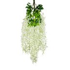 Luerbi 5 Pack Cream Wisteria Hanging Flowers Garland, 3.77 Feet Cream Artificial Wisteria Flower Vines, Fake Cream Wisteria, Cre