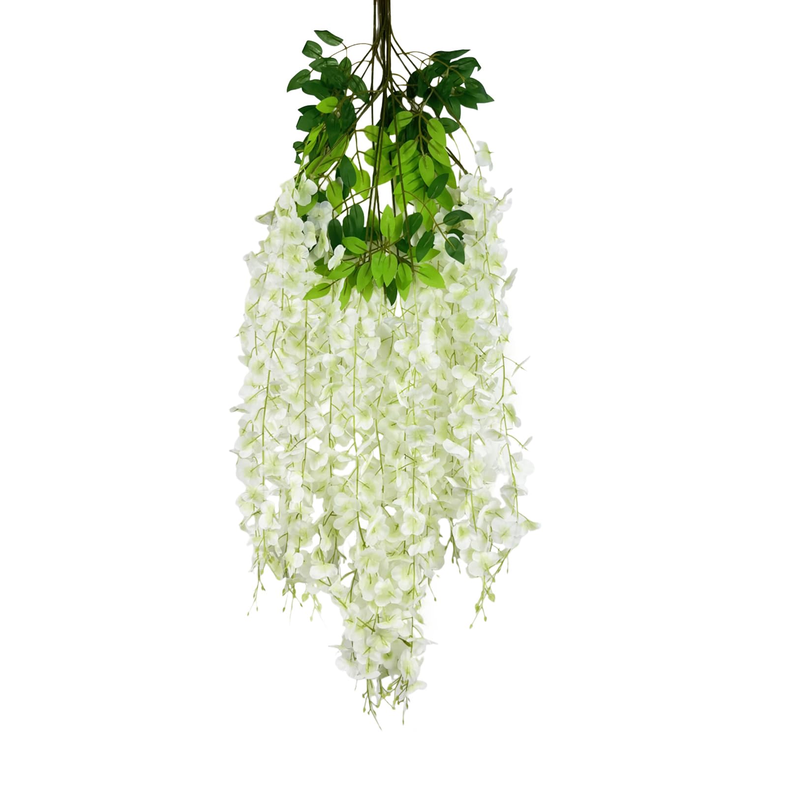 Luerbi 5 Pack Cream Wisteria Hanging Flowers Garland, 3.77 Feet Cream Artificial Wisteria Flower Vines, Fake Cream Wisteria, Cre
