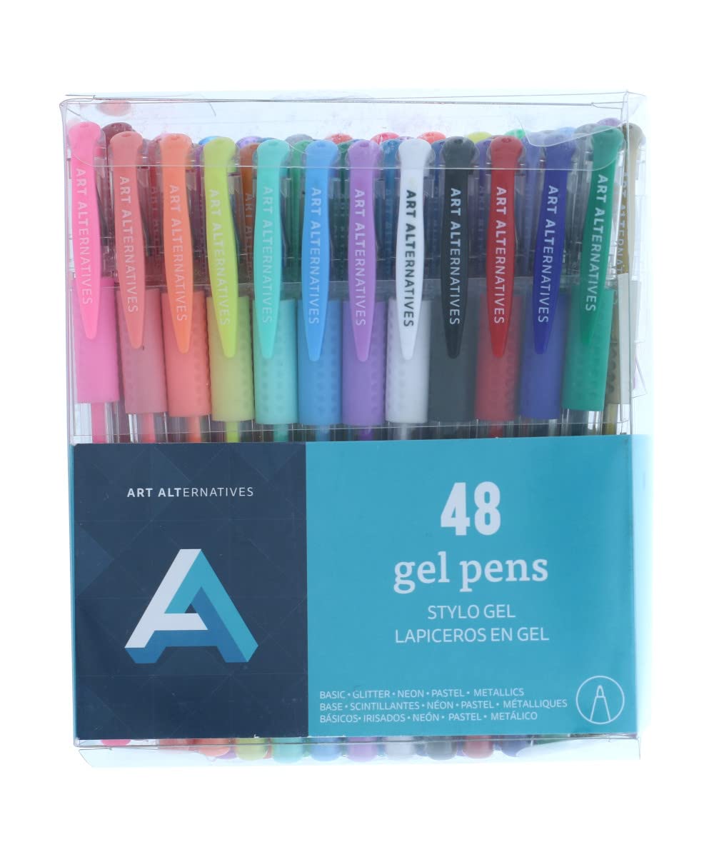 Art Alternatives Gel Color Set, 48-Pens, Multicolor