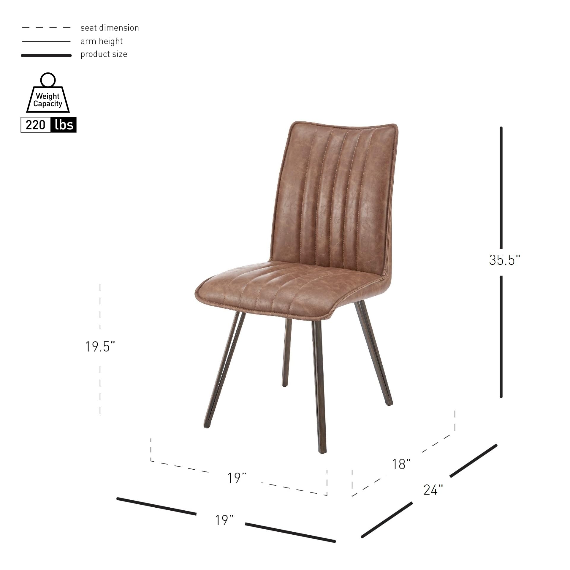 Npd Furniture And More Reino Pu Side, Antique Cigar Brown-(Set Of 2) Dining Chair