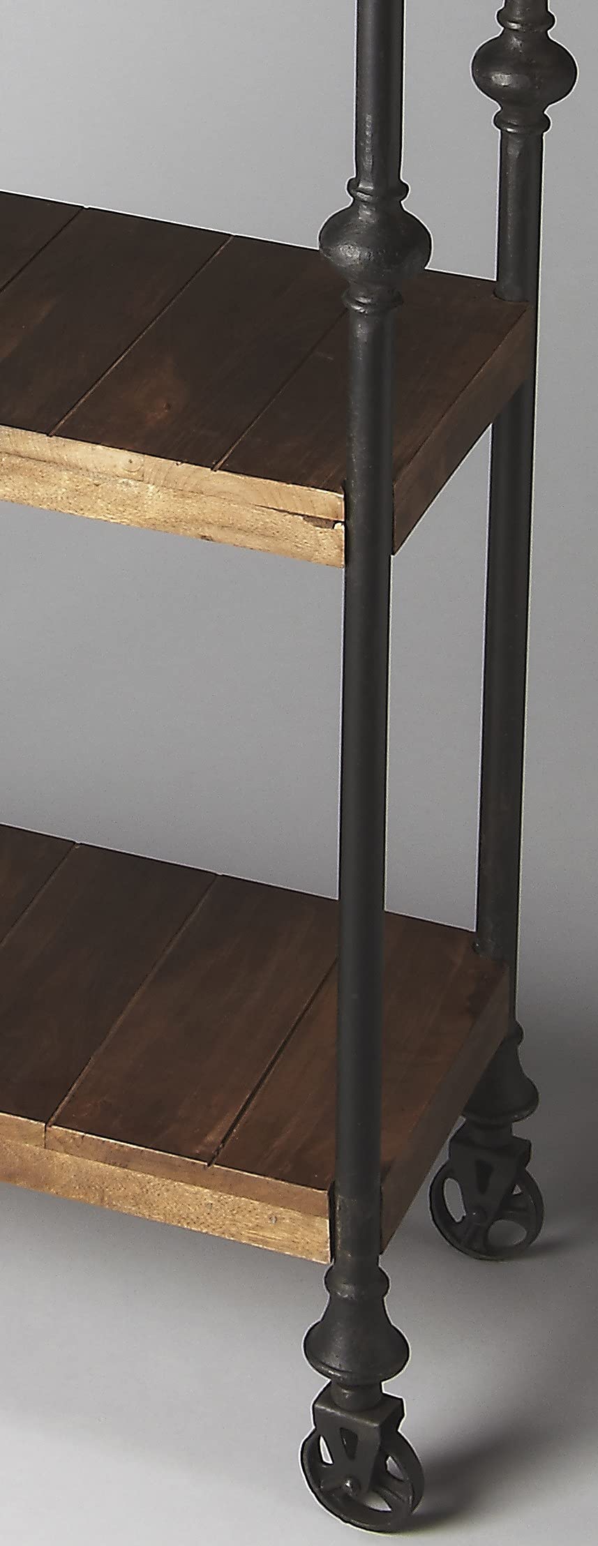 HomeRoots Multi-Color Mango Wood Solids, Iron Fontainebleau Industrial Chic Bookcase