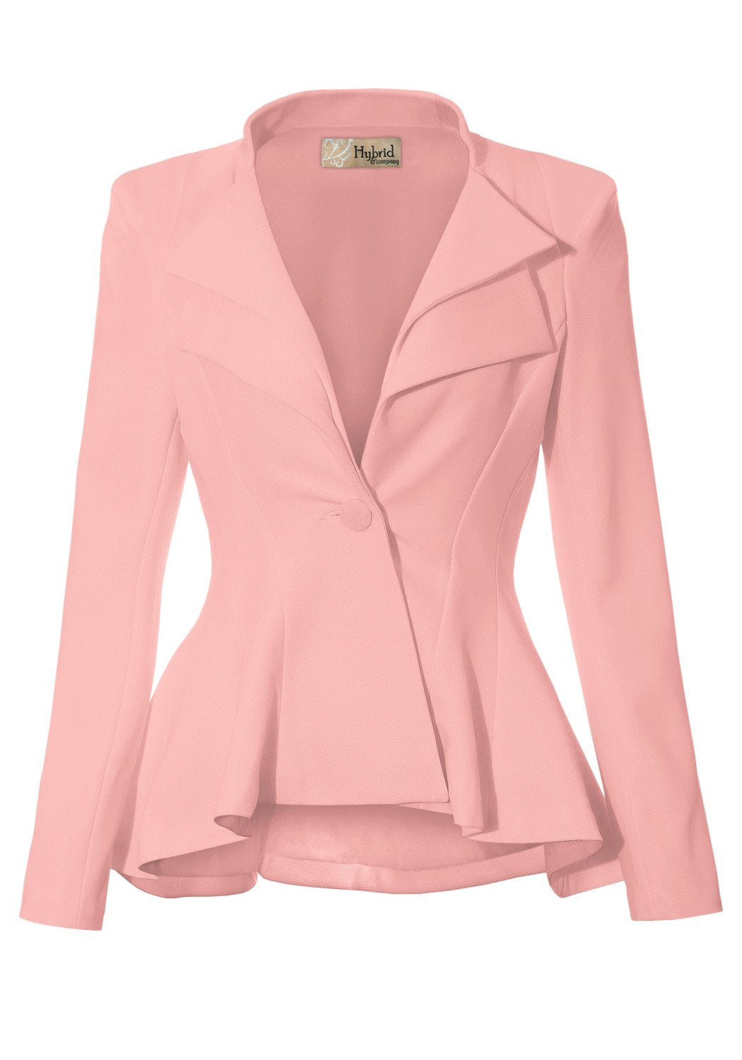 Women Double Notch Lapel Office Blazer Jk43864 1073T Blush 1X