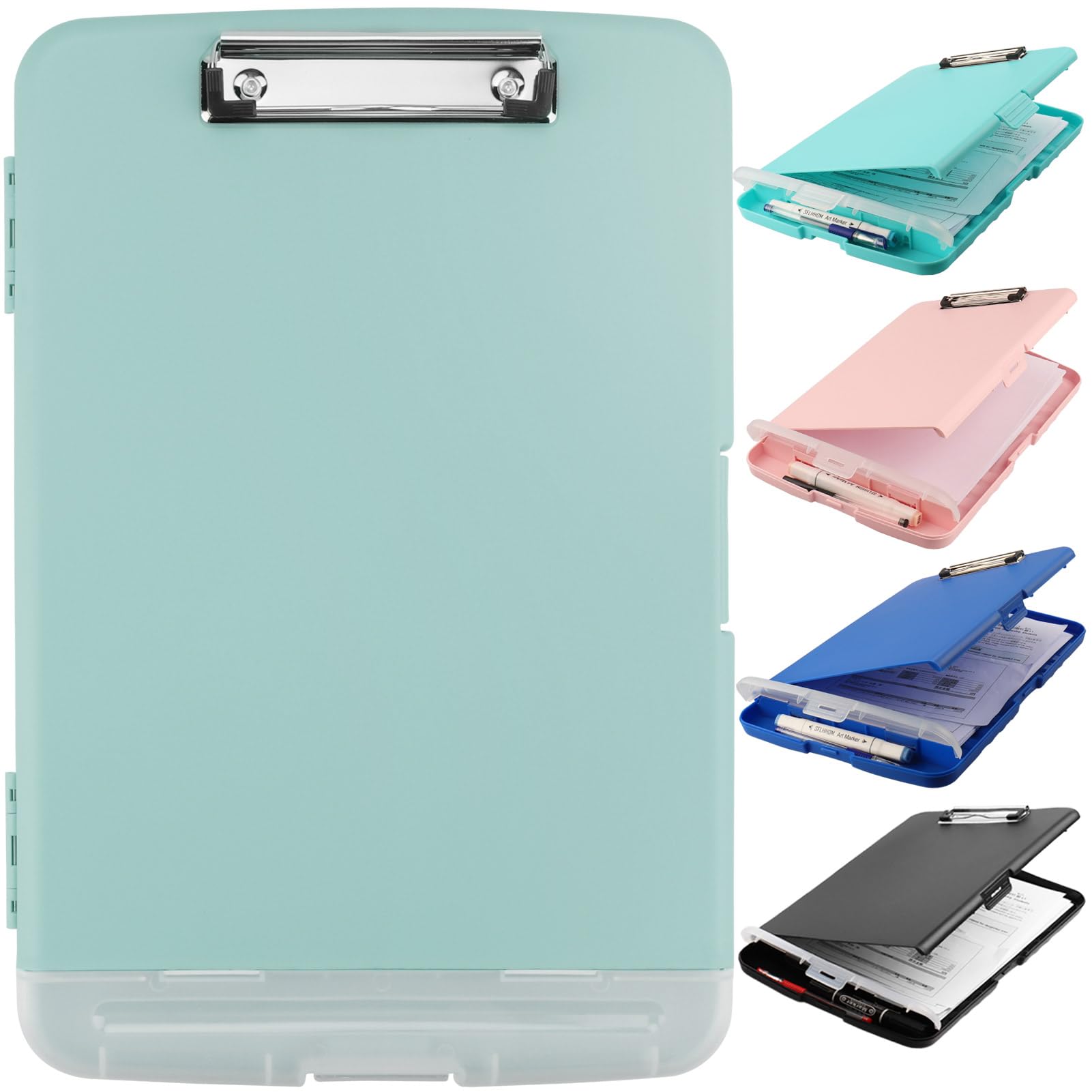 Clipboard With Storage, A4 Binder Nursing Clipboards With Pen Holder, Heavy Duty Storage Clipboard With Low Profile Clip, Clipbo