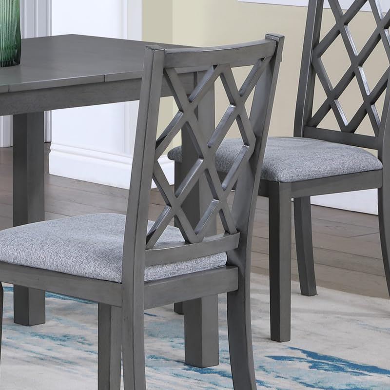 LILOLA LIVING Carlisle Set of 2 Gray Finish Cross Back Side Dining Chair