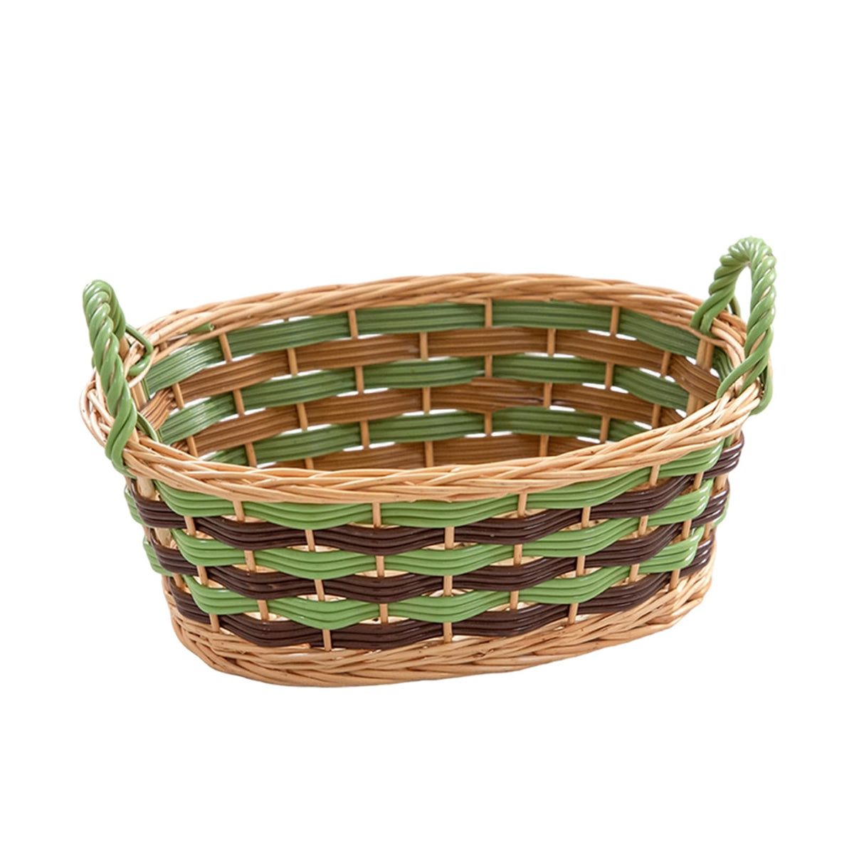 Kingwillow Oval Wicker Basket With Handle (Large Size)