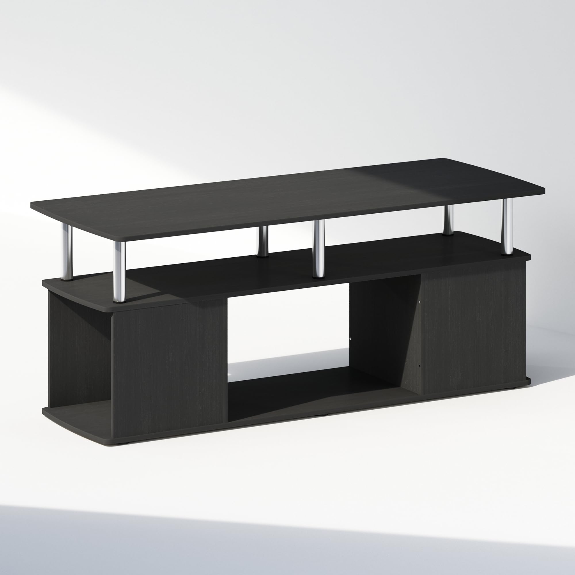 Furinno Utility Design Coffee Table, Americano/Chrome