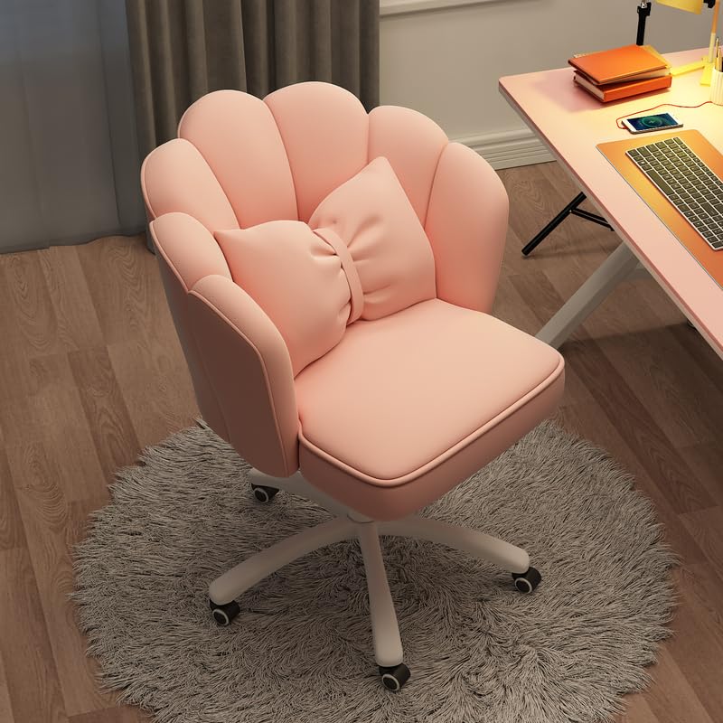 Hdhnba Home Office Desk Butterfly Chair With Mid-Back Upholstered Modern Tufted Computer Task Chair Swivel Height Adjustable Velvet Vanity Makeup Chair
