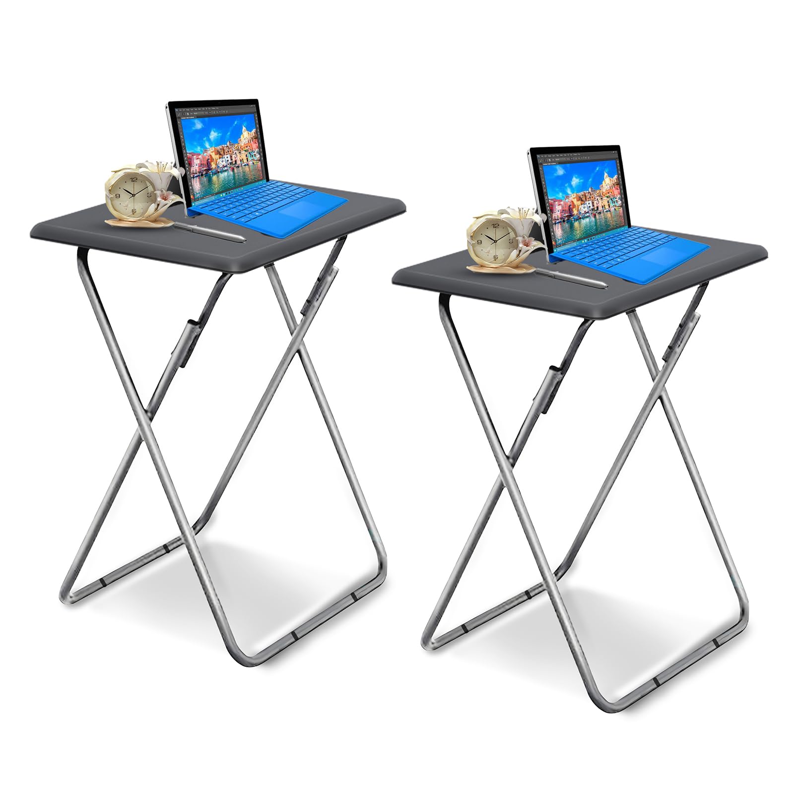 Garden 4 you Folding TV Tray Table TV Dinner Trays Tables for Eating,Stable Tv Trays Table 25In, Folding Tray Side Table, Foldab