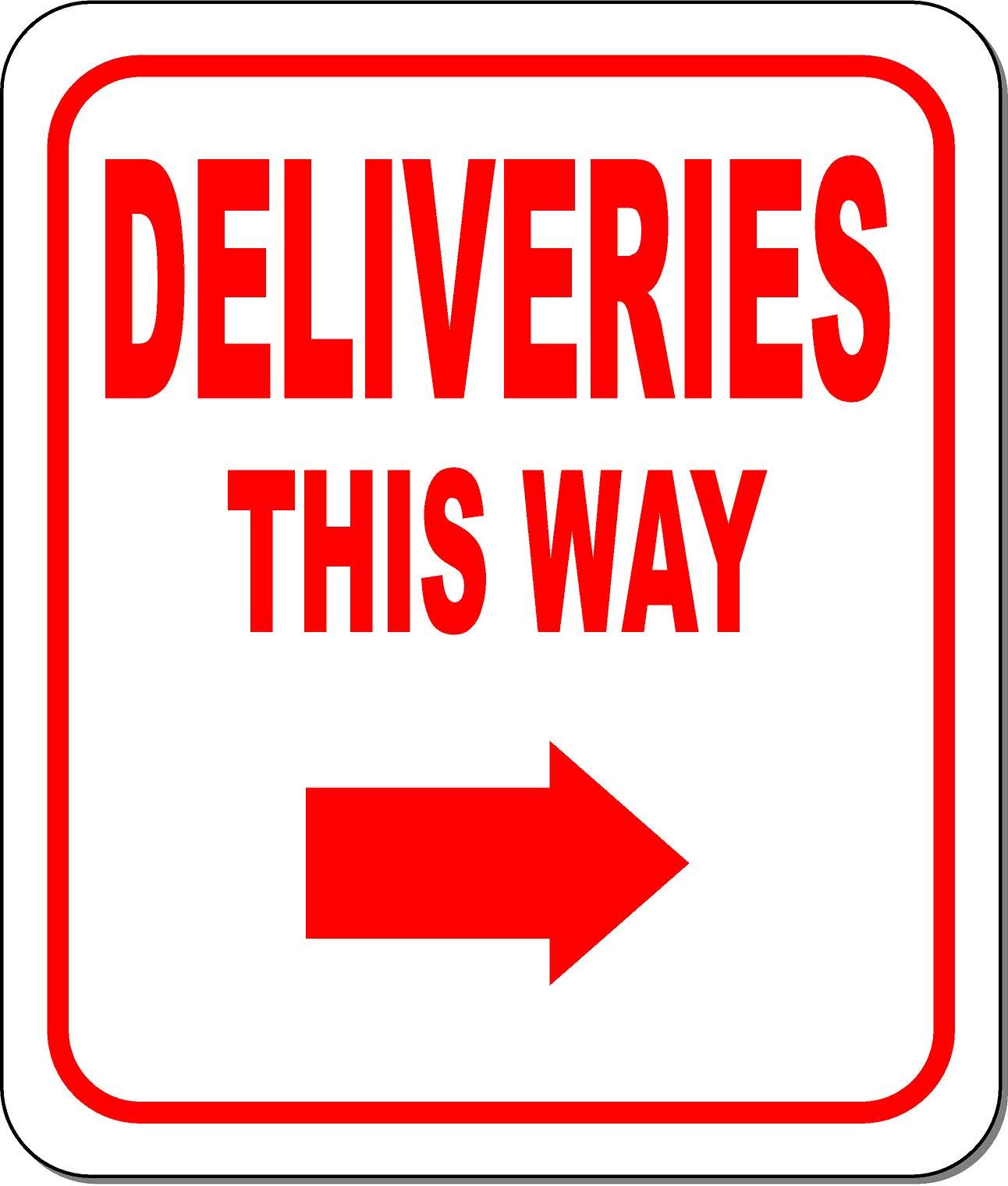 Deliveries This Way W/Right Arrow Outdoor Sign - Delivery Driver Delivery Instructions For My Packages From Amazon, Fedex, Usps,