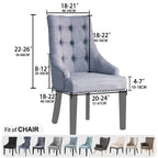 Lellen Velvet Stretch Wingback Chair Cover Slipcover - Reusable Protector Cover For Dining Room Banquet Home Decor Etc Machine Washable Hand Washable (Set Of 4, Charcoal Grey)