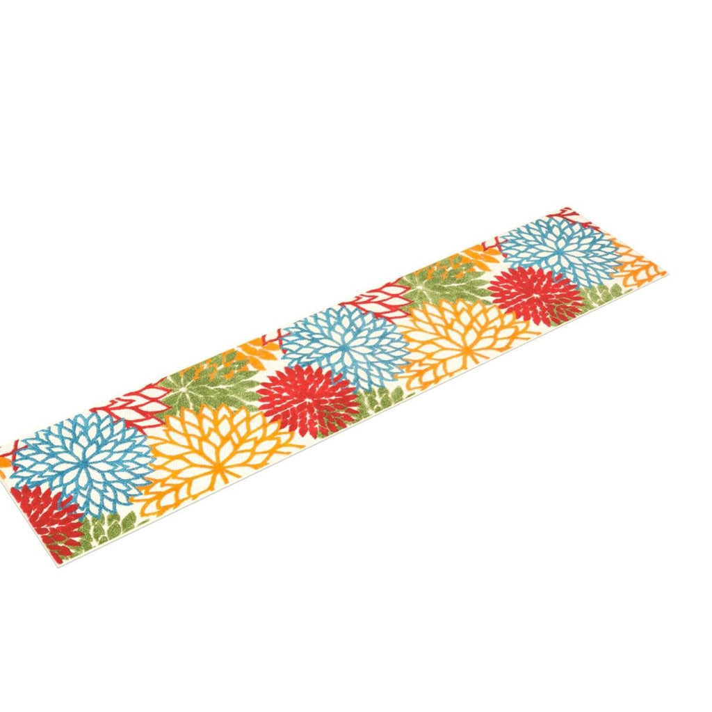 Nourison Aloha Indoor/Outdoor Green 2'3' X 12' Area-Rug, Tropical, Botanical, Easy-Cleaning, Non Shedding, Bed Room, Living Room, Dining Room, Deck, Backyard, Patio (2X12)