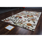 Rizzy Home Alora Decor Charming 6'6" X 9'6" Floral Ivory/Gray/Rust/Blue Area Rug