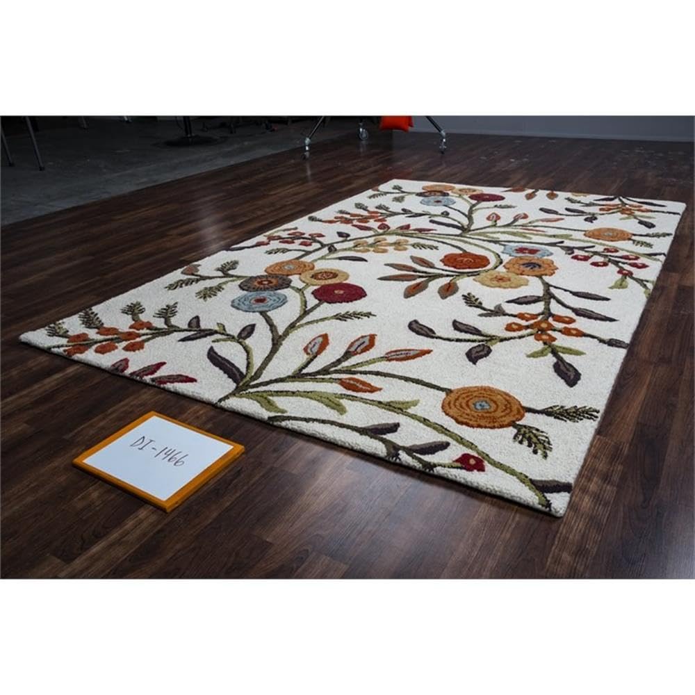 Rizzy Home Alora Decor Charming 6'6" X 9'6" Floral Ivory/Gray/Rust/Blue Area Rug