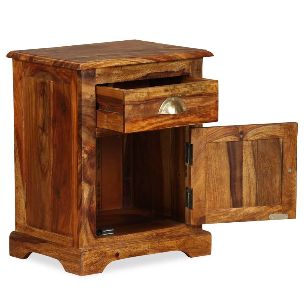 Bedside Cabinet 2 pcs 15.7&quot;x11.8&quot;x19.7&quot; Solid Sheesham Wood
