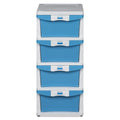 Nilkamal Chests Of 4 Drawers Chtr24Nt |MultiPurpose Storage Organizer For Kids, School,And Home |Easy Assembly|Blue And Cream C