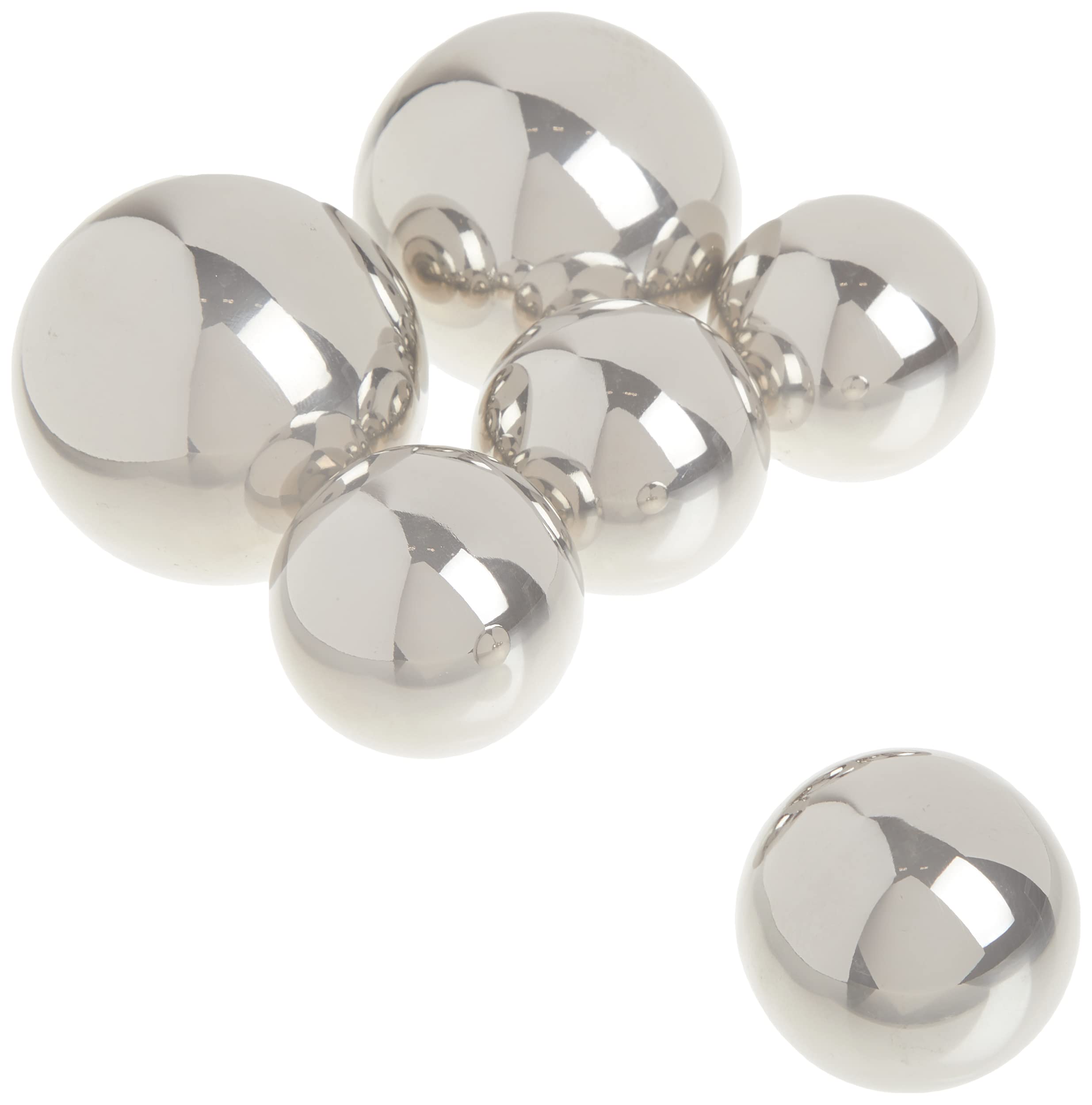 Abbott Collection 27-Cannonball 6Pc Decorative Ball-2Ast-1.5-2.5'' L, Silver