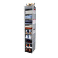 roomtalk Large-Sized Hanging Shoe Organizer 10-Shelf, Sturdy Hanging Closet Organizer with 8 Side Pockets, Wider Hanging Shelves