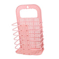SHOWERORO Hanging Fruit and Vegetable Storage Basket Wallmounted Foldable Laundry Basket Multifunctional Organizer in Pink s Si