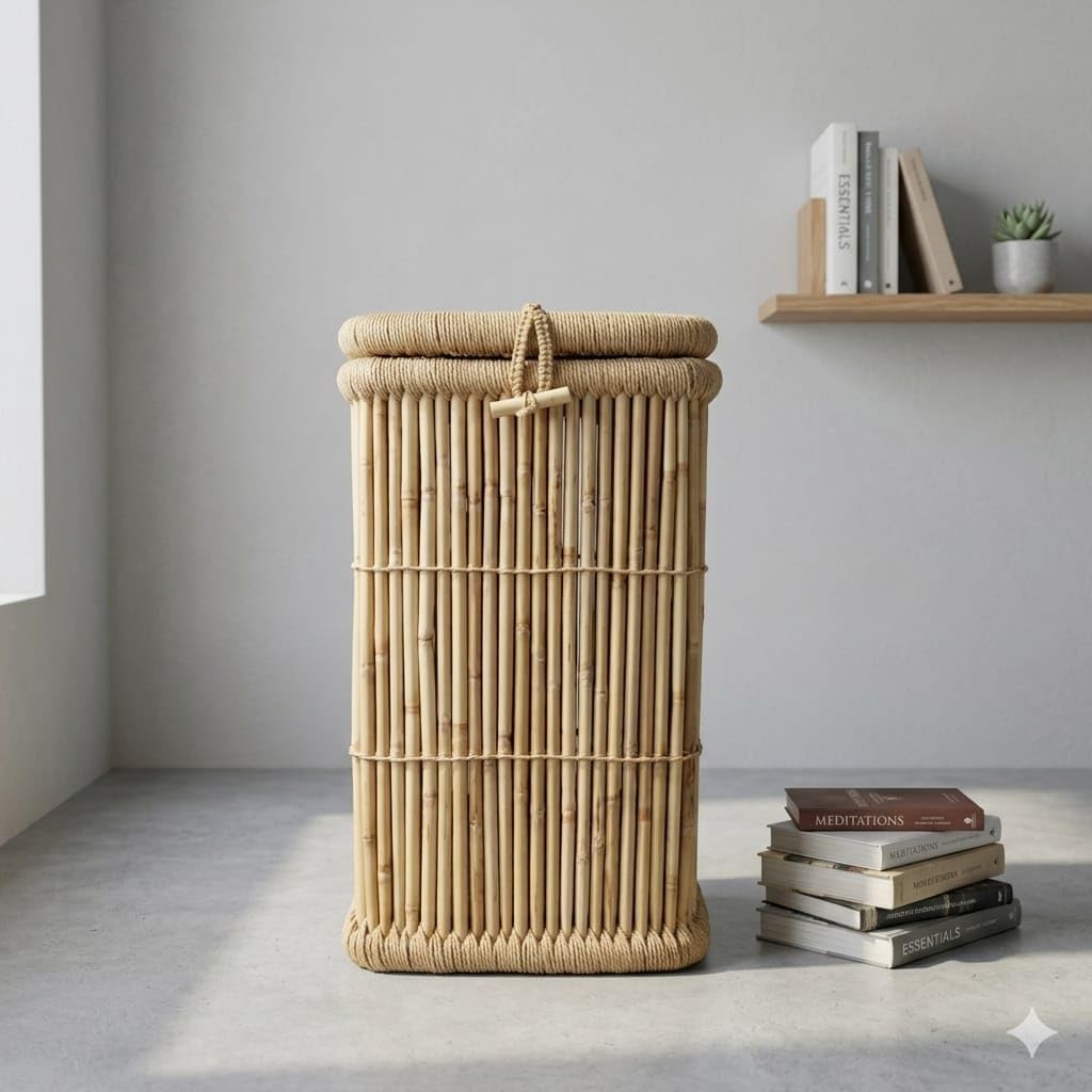 Laundry Basket For Clothes With Lid | Kids Toys Organizer Storage Box Bamboo | Laundry Box For Dirty Clothes | Strong Picnic Box