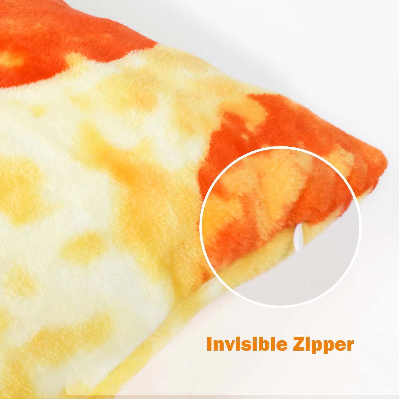 Bnuitland 72 Inch Pizza Funny Blanket With Throw Pillow Cover (18  18''),300 Gsm Double Sided Giant Funny Realistic Food Blanket