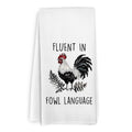 KFXHANGD Funny Chicken Kitchen Towels, Rooster Kitchen Decor, Fluent in Fowl Language Dish Towels, Farmhouse Chickens Decorative