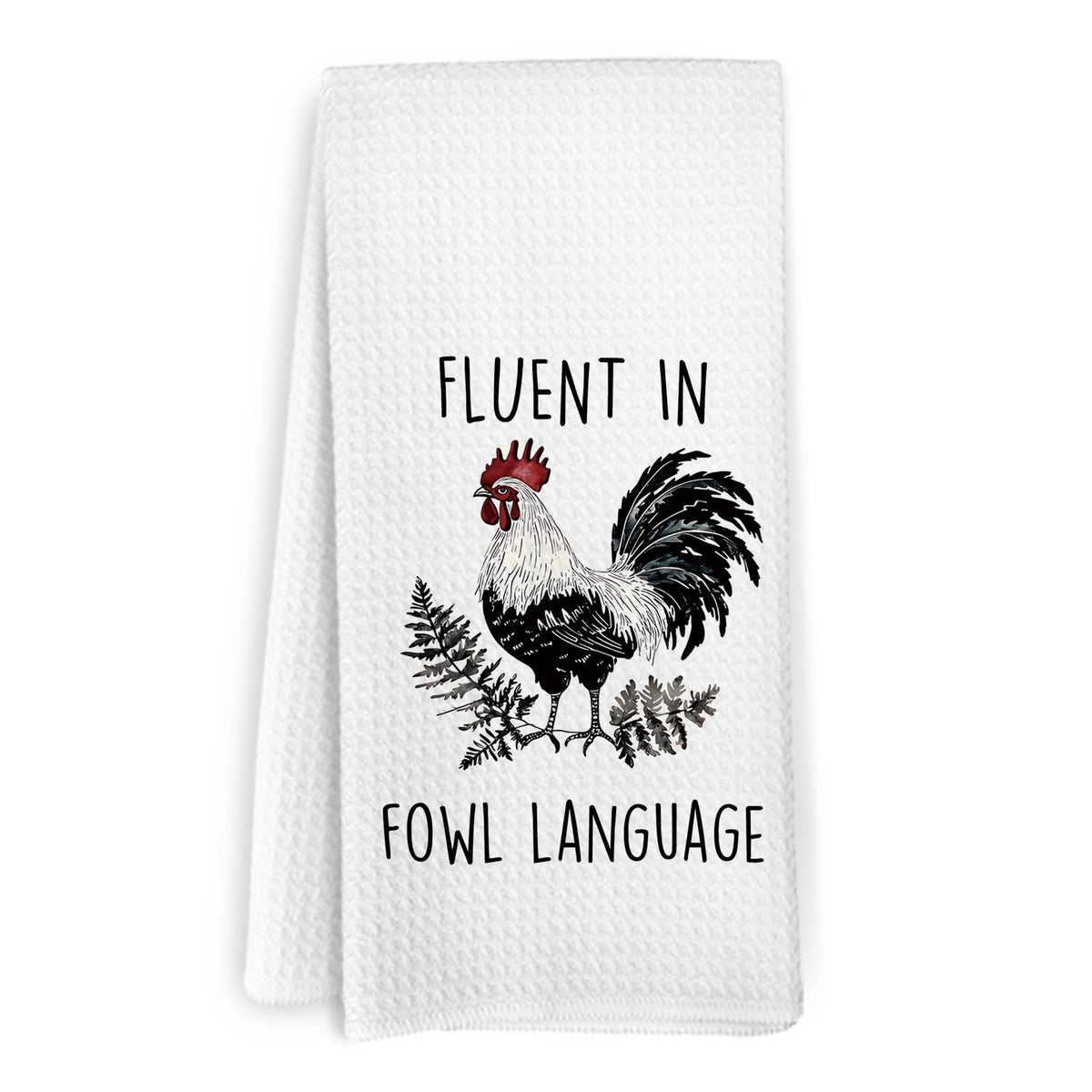 KFXHANGD Funny Chicken Kitchen Towels, Rooster Kitchen Decor, Fluent in Fowl Language Dish Towels, Farmhouse Chickens Decorative