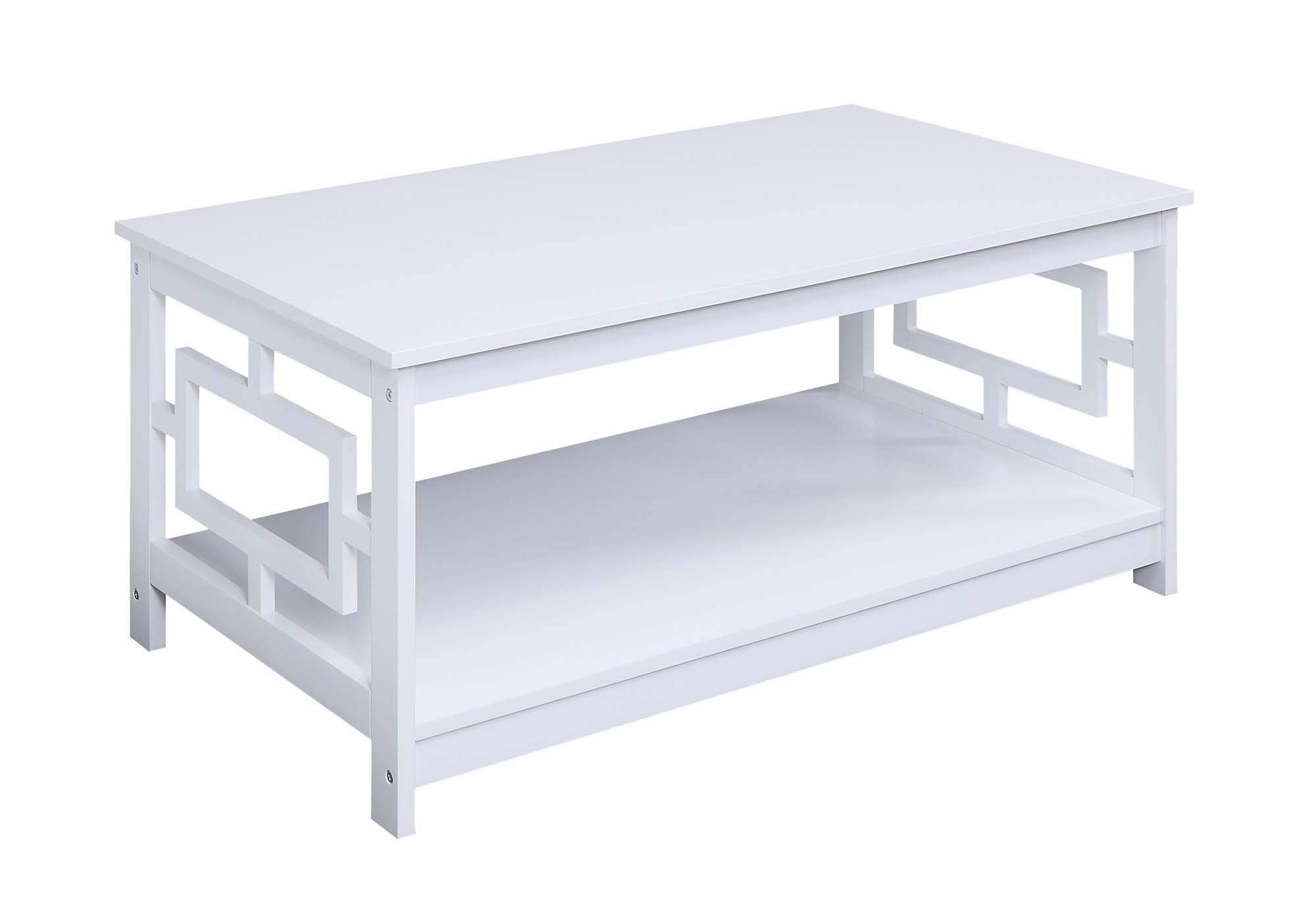 Town Square Coffee Table with Shelf, White