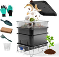 HCGADON 3Tray 15L Worm Farm,Indoor Worm Compost Bin for Kitchen Food Waste