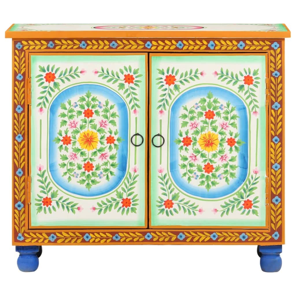vidaXL Hand Painted Sideboard 27.6&quot;x13.8&quot;x23.6&quot; Solid Mango Wood