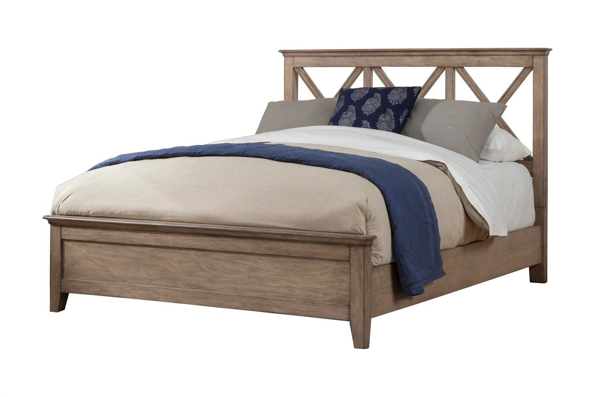 Alpine Furniture Potter Panel Bed, Queen, French Truffle