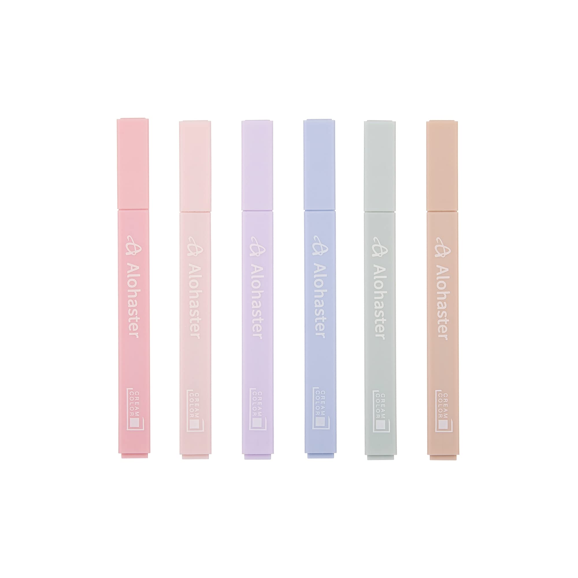 Alohaster Hpsizee Aesthetic Cute Highlighters Mild Assorted Colors With Soft Chisel Tip, No Bleed Dry Fast Easy To Hold, For Jou