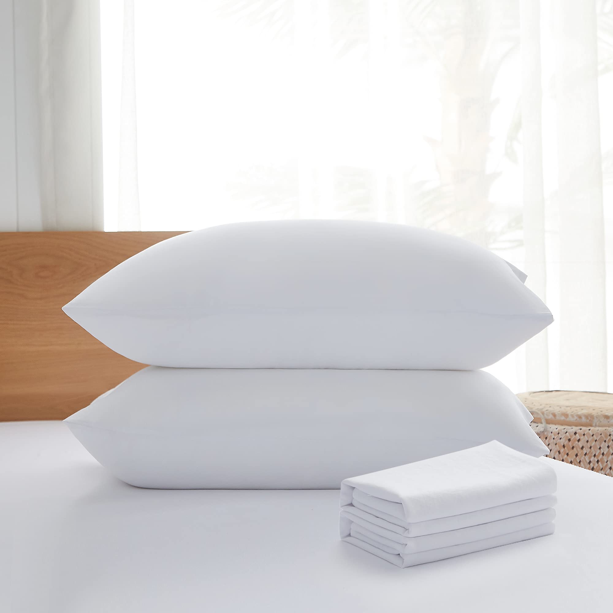 Acanva Cooling Bed Pillows For Sleeping 2 Pack, Premium Microfiber Filling Soft Supportive With Removable Cover Skin-Friendly, K