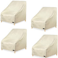 Nettypro Patio Chair Covers For Outdoor Furniture 4 Pack, Waterproof Heavy Duty Lawn Patio Furniture Cover Deep Seat Dining Chair Covers, 30W X 33D X 34H Inches, Beige