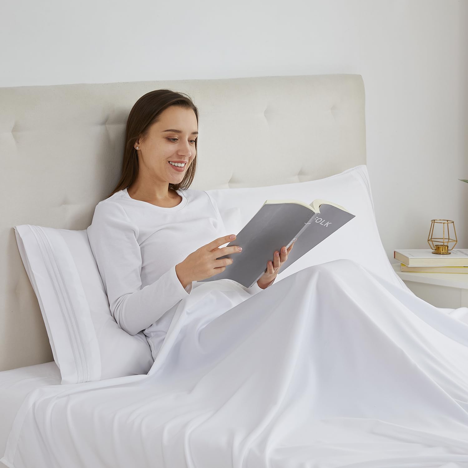 Nestl White Pillow Cases Queen Size Set Of 2, Soft Queen Pillow Case, 1800 Microfiber Queen Pillow Cases 2, Pillowcases Queen, Envelope Closure Pillowcase, Pillow Covers Queen Size, 20X30 Inches