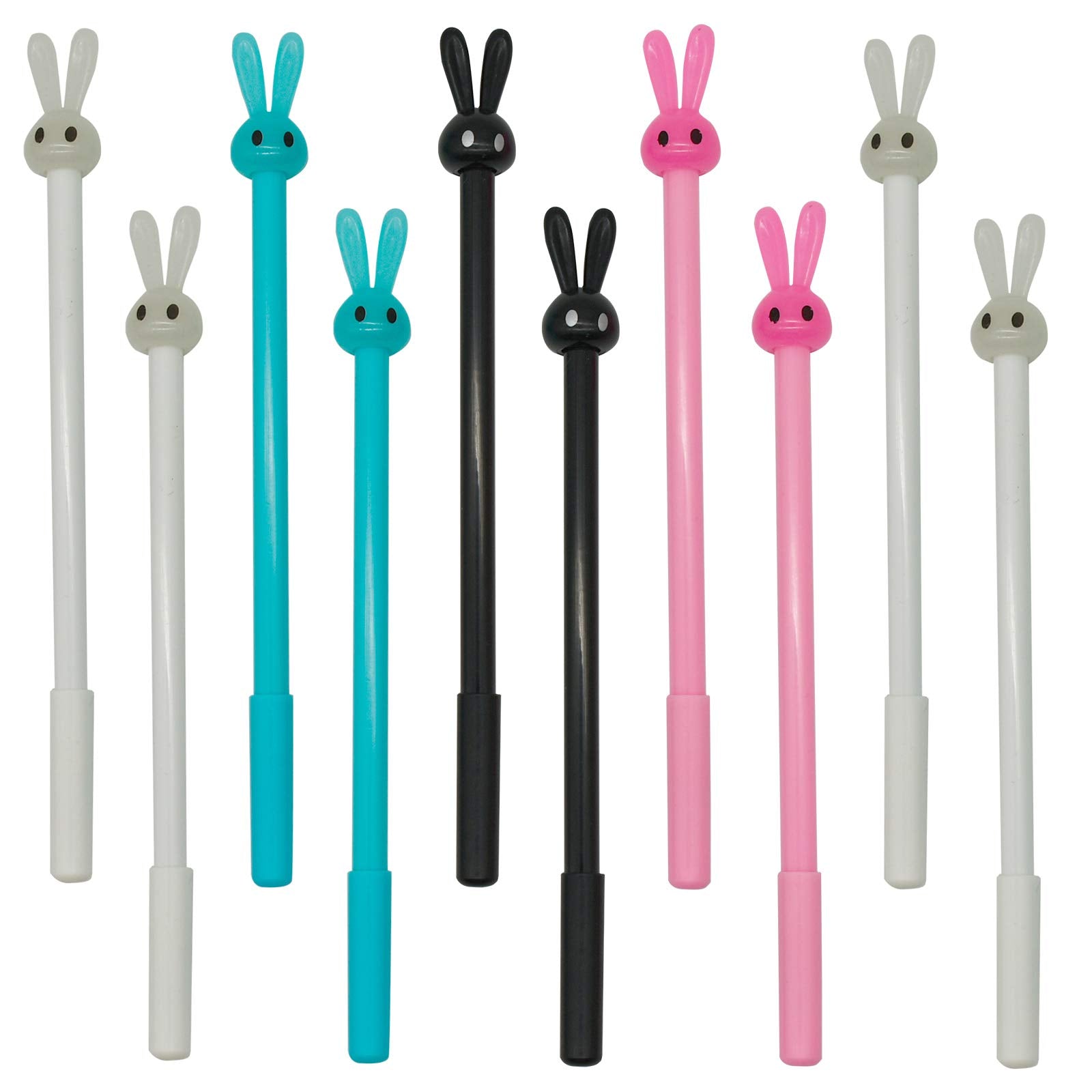 Maydahui 36Pcs Cute Rabbit Rollerball Pen Cute Cartoon Animal Pens Black Gel Ink Pens For Office School Home