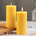 Beeswax Pillar Candles Set of 2,70 Hours Long Burning, 100% Natural Beeswax Candles for Emergency, Bees Wax for Home Deco, Beesw