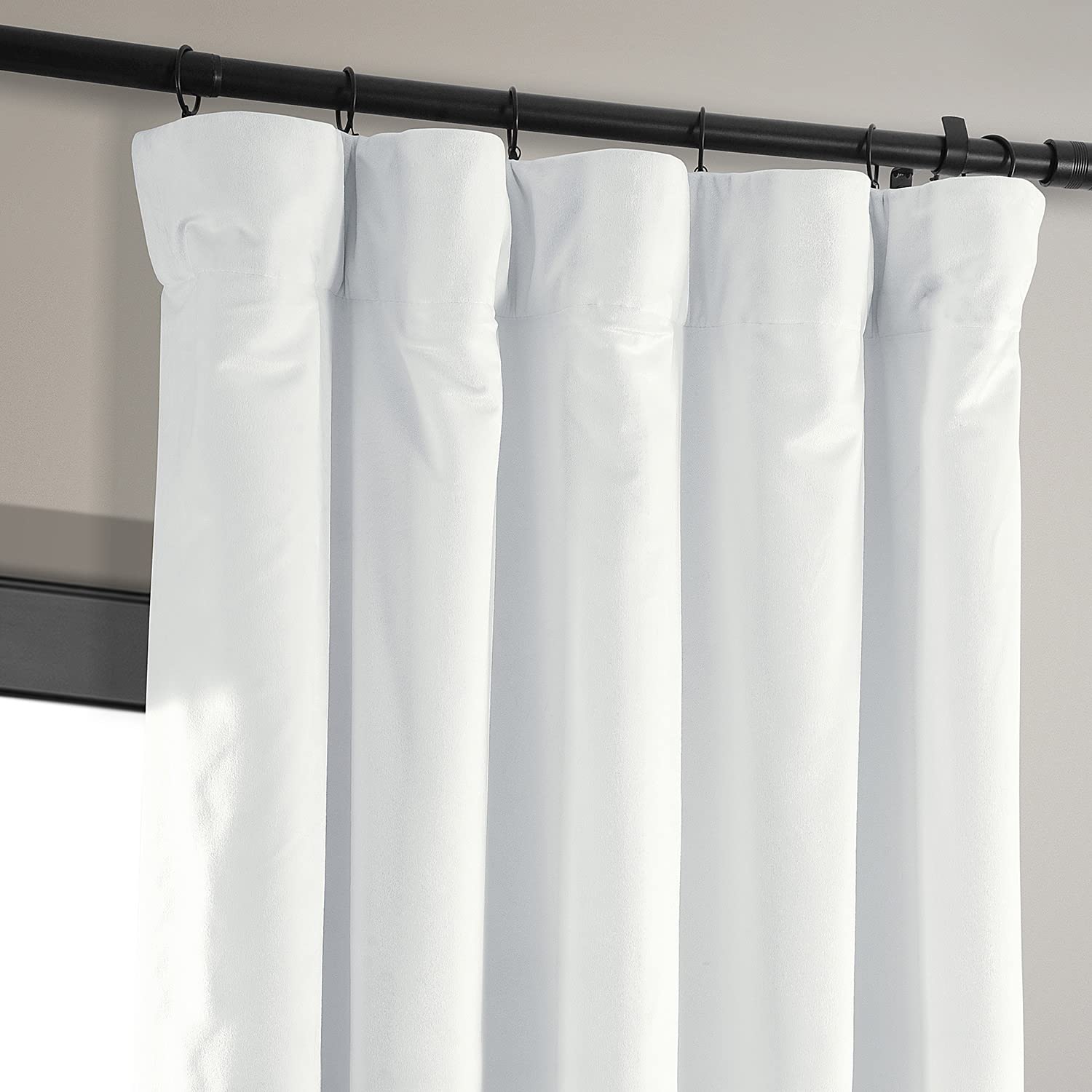 Hpd Half Price Drapes Signature Velvet Thermal Blackout Curtains For Living Room 120 Inch Long (1 Panel) Rod Pocket Insulated Blackout Curtains For Bedroom Window Curtains, 50W X 120L, Primary White
