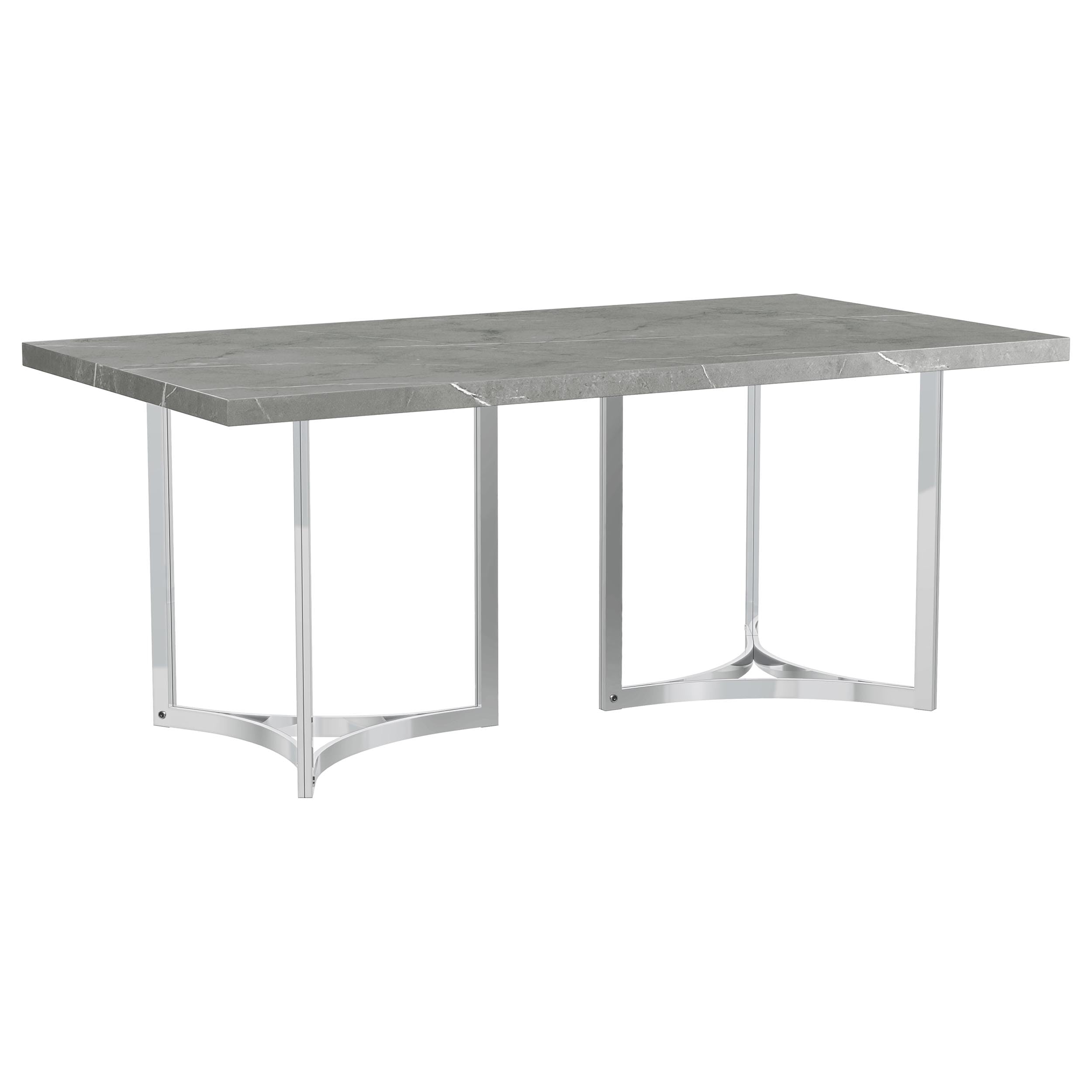 Coaster Home Furnishings Sterling 72-Inch Rectangular Dining Table Grey Faux Marble