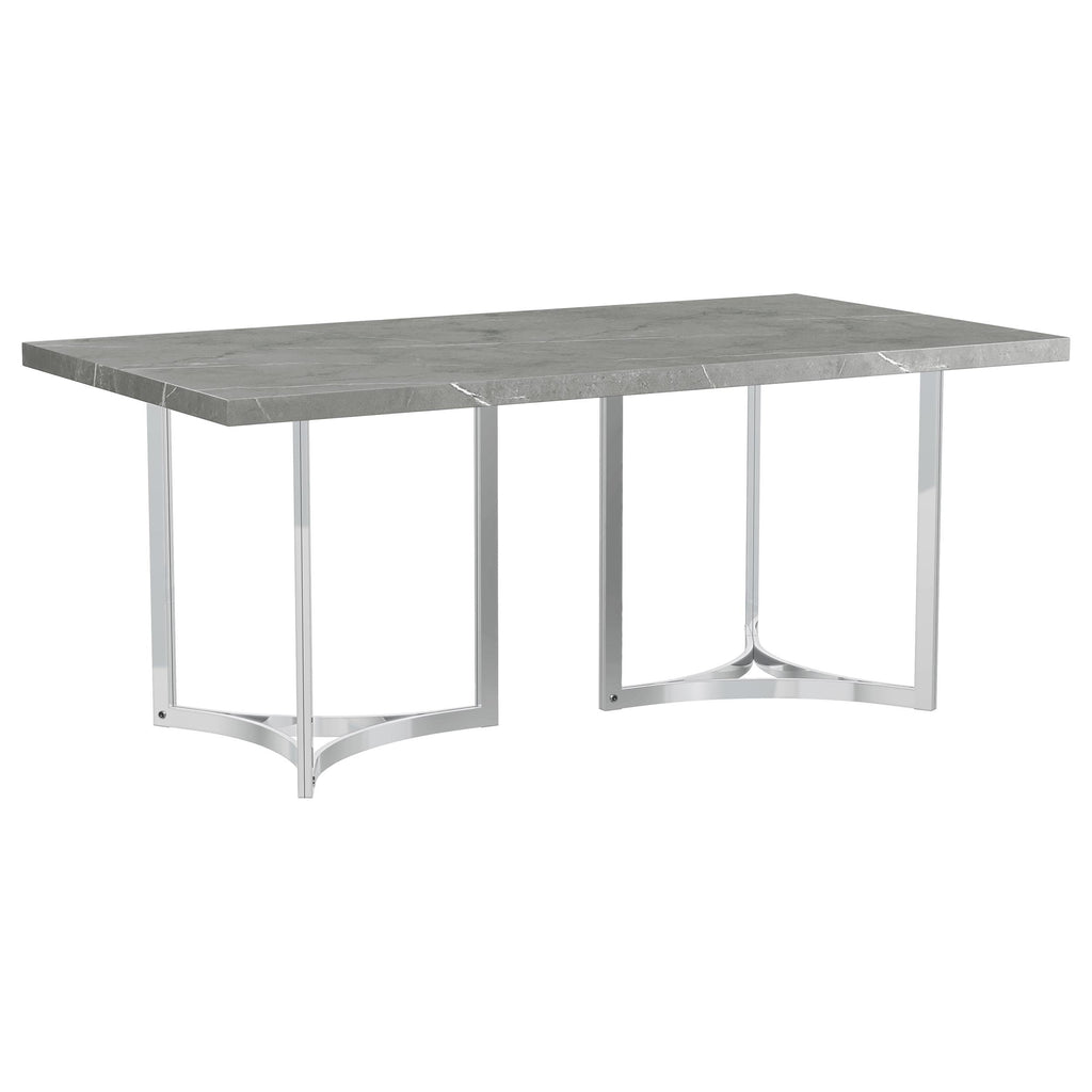 Coaster Home Furnishings Sterling 72-Inch Rectangular Dining Table Grey Faux Marble
